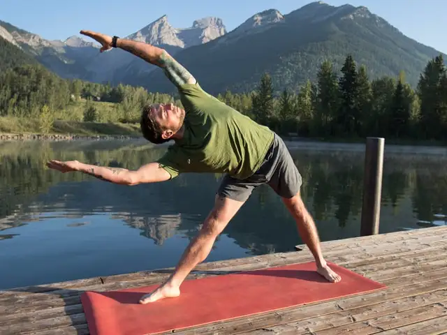 Yoga in woods